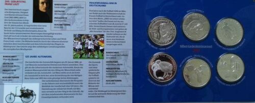  10 € Silber-Gedenkmünzenset 2011 - SPIEGELGLANZ -   