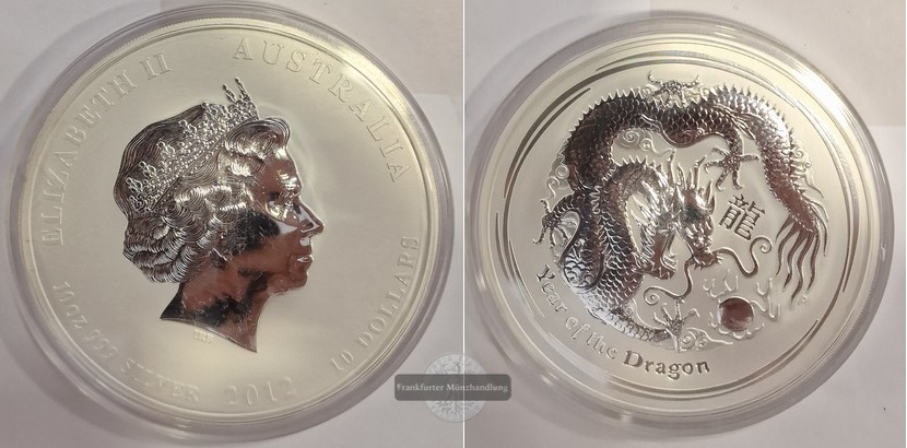  Australien  10 Dollar 2012 Lunar II - Drache  FM-Frankfurt  Feinsilber: 311g   