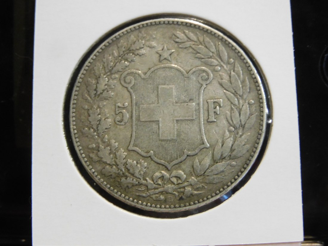  SWITZERLAND 5 FRANCS 1890.GRADE-PLEASE SEE PHOTOS.   
