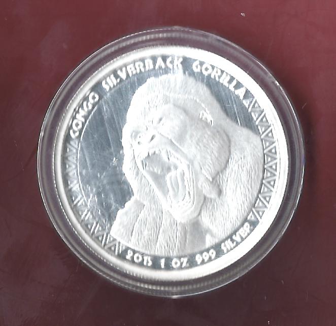  Kongo 1 Oz Gorilla 2015 st Golden Gate Münzenankauf Koblenz Frank Maurer AH 438   