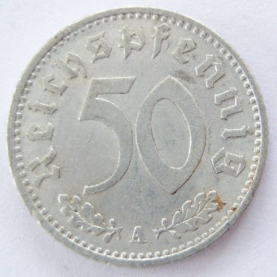  Deutsches Reich 50 Reichspfennig 1935 A Alu ss-vz   