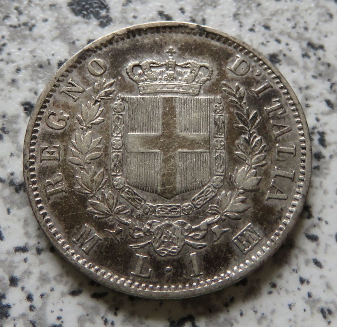  Italien 1 Lira 1863 M BN   