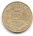  Frankreich 5 Centimes 1977 #215   