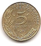  Frankreich 5 Centimes 1987 #215   