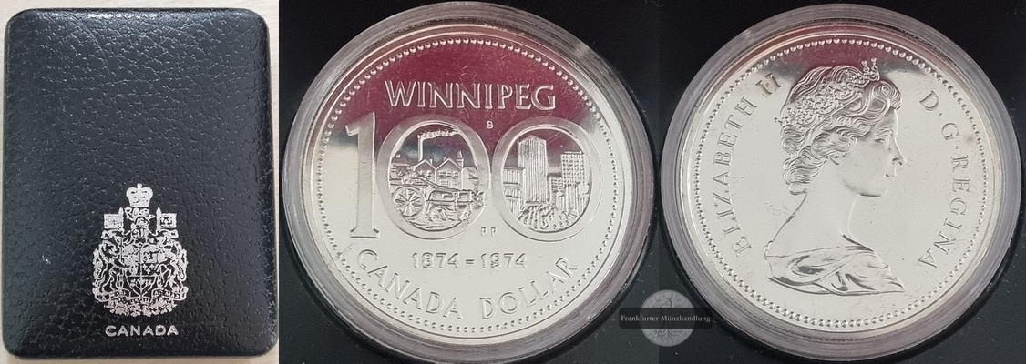  Kanada  1 Dollar 1974 Winnipeg  FM-Frankfurt   Feinsilber: 11,66g   