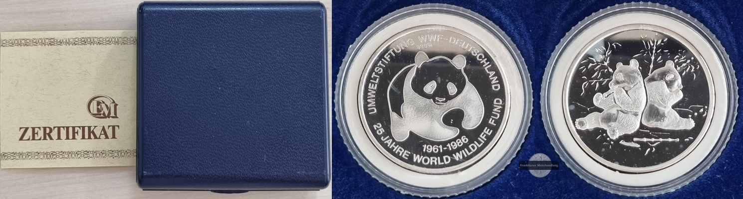  WWF Panda - 25 Jahre World Wildlife Fund Deutschland 1961-1986 Feingewicht 10,84 g   