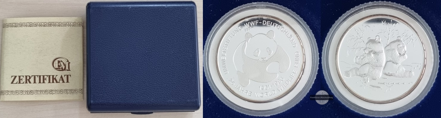  Medaille  WWF Panda - 25 Jahre World Wildlife Fund Deutschland 1961-1986   