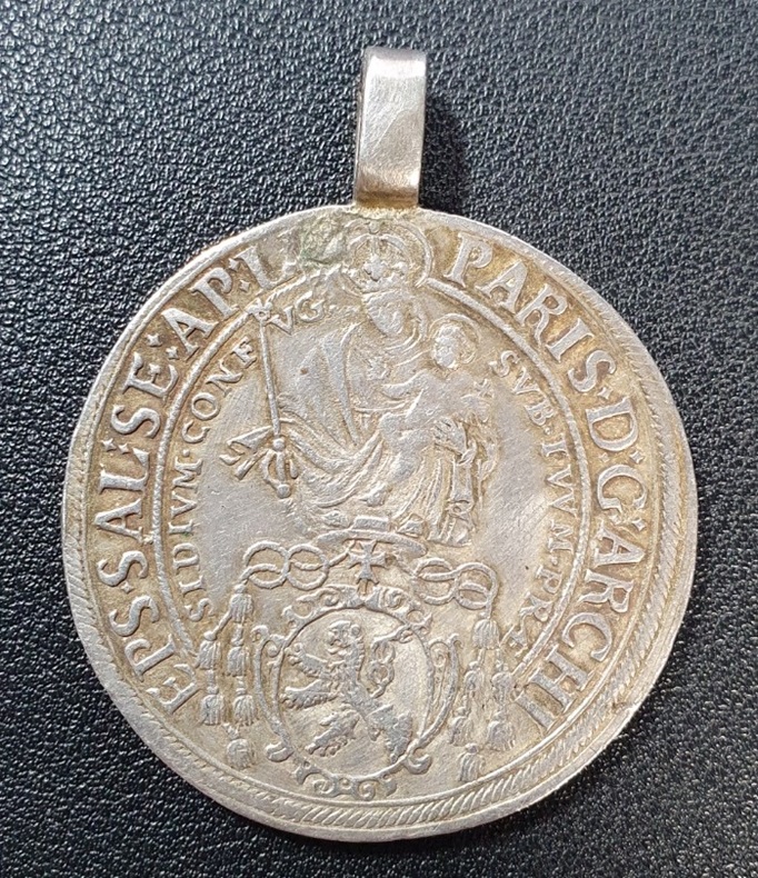  Salzburg Taler 1626 Paris Graf von Lodron 1619-1653 tolle Erhaltung Silber Münze gehenkelt   
