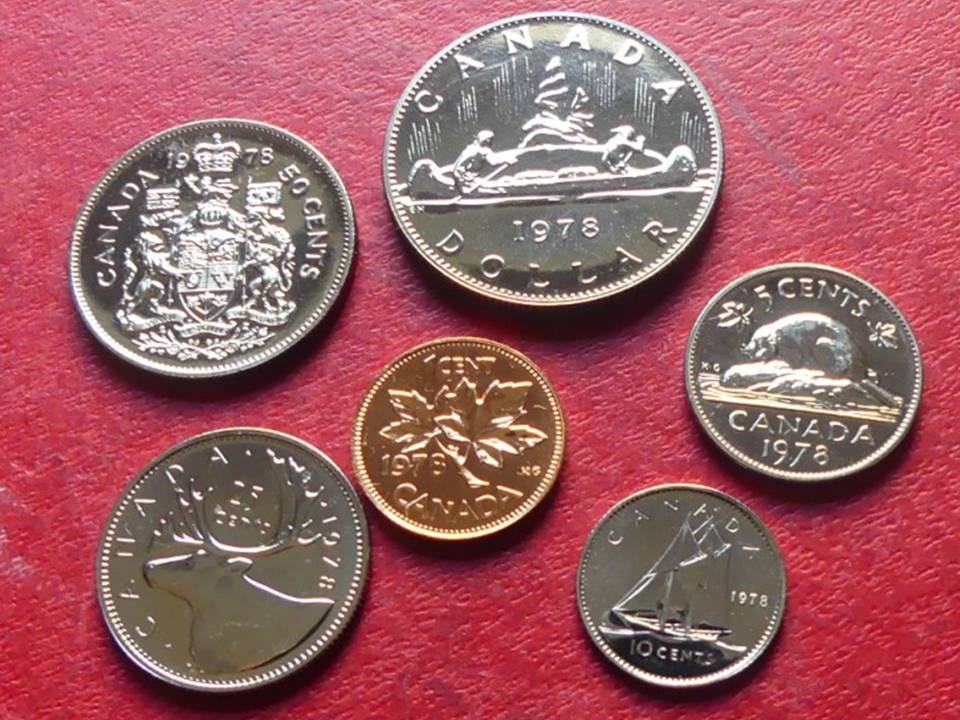  Kursmünzensatz Kanada 1 Cent bis 1 Dollar von 1978, PP.   