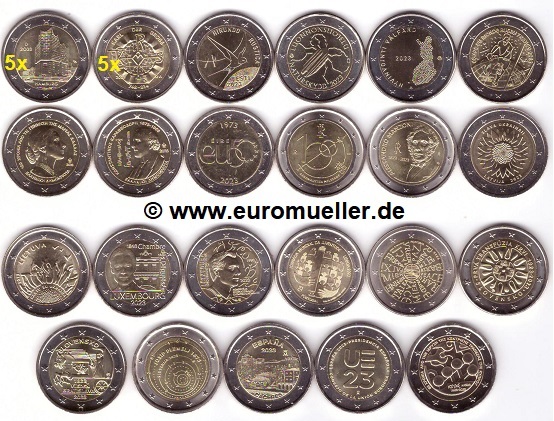 Zypern 31x 2 Euro Gedenkmünzen 2023...komplett....unc.   