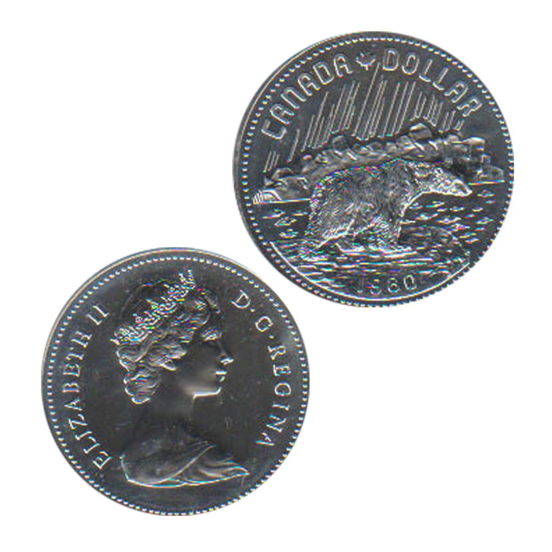  Kanada 1$-Silbermünze *100 Jahre Arktische Inseln Bei Kanada - Eisbär* 1980   