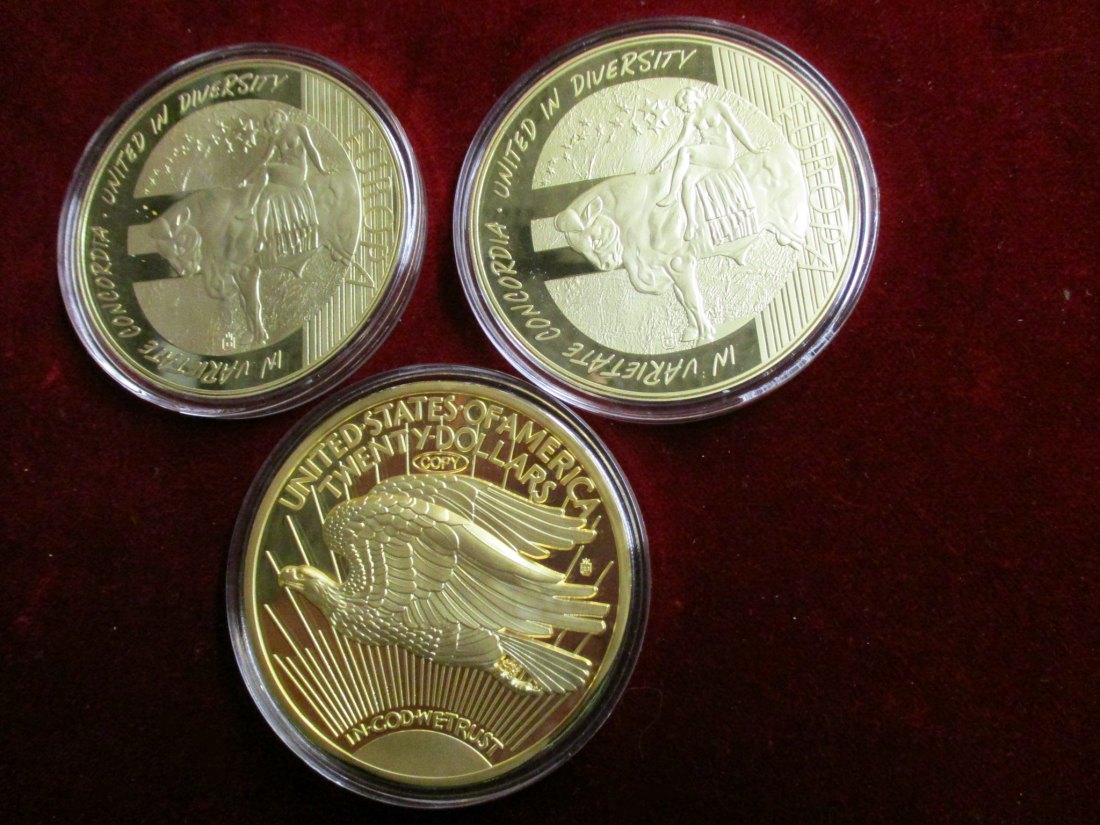  3 Medaillen 25 Jahre Deutschland - Finnland - Liberty mit Zertifikat / MF1   
