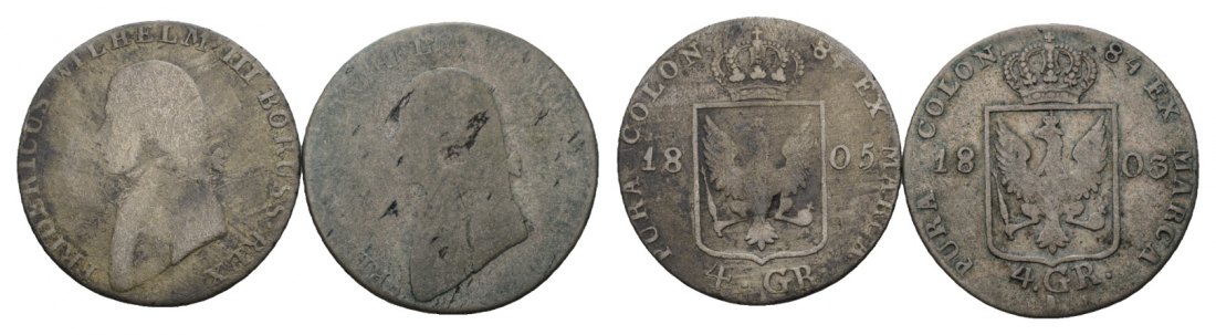  Altdeutschland; 2 Kleinmünzen 1805/1803   