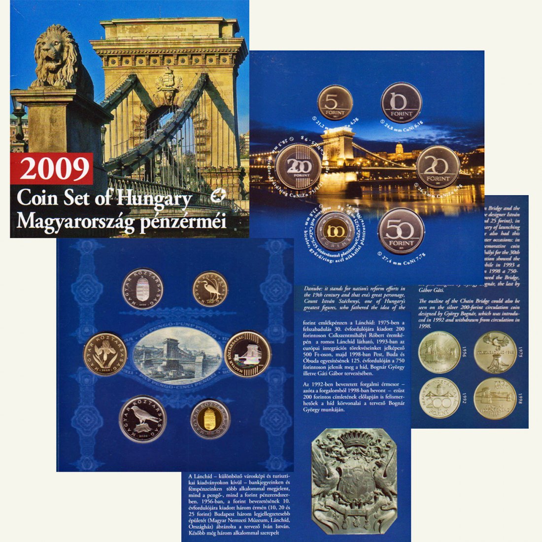  KMS Ungarn *Kettenbrücke Skechenyi in Budapest* 2009 neue 200-Forint-Münze *PP* nur 5.000St!   