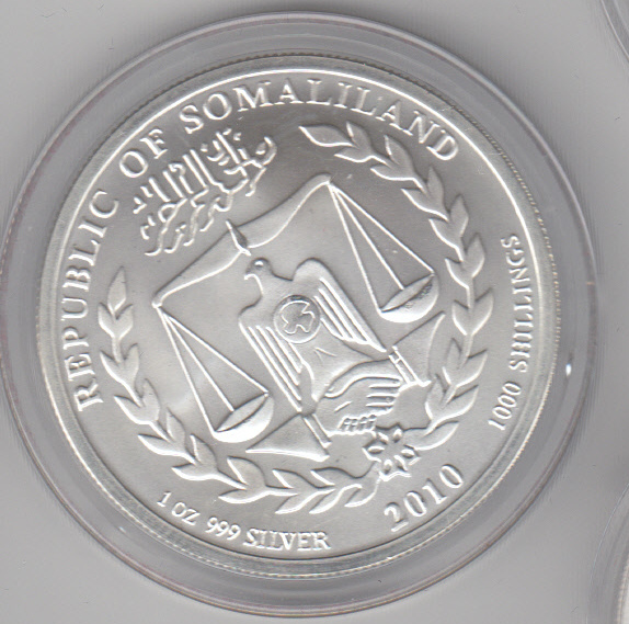  Somaliland, 1000 Shillings 2010, Lunar Jahr des Tigers, 1 unze oz Silber   