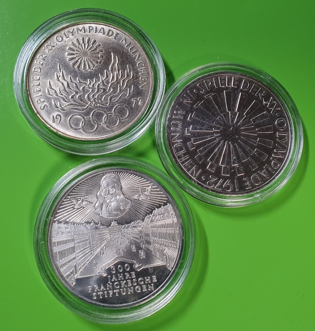  BRD 3 x 10 Deutsche Mark Drei Silber Münzen Gedenkmünzen Bundesrepublik Deutschland   