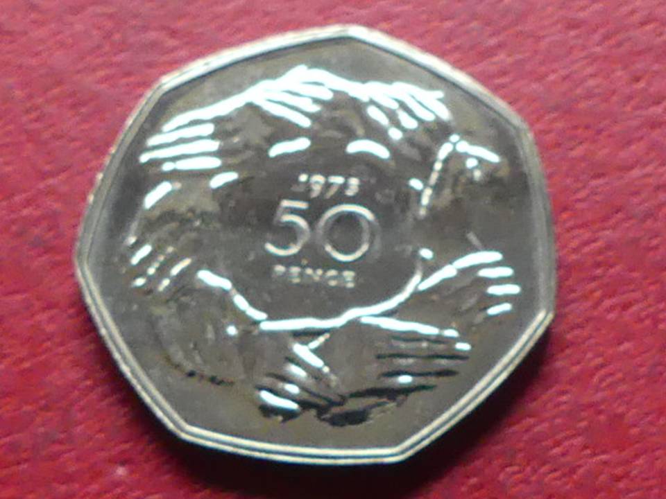  Großbritannien 50 Pence 1973 „Beitritt zur EU“, PP/Proof?   
