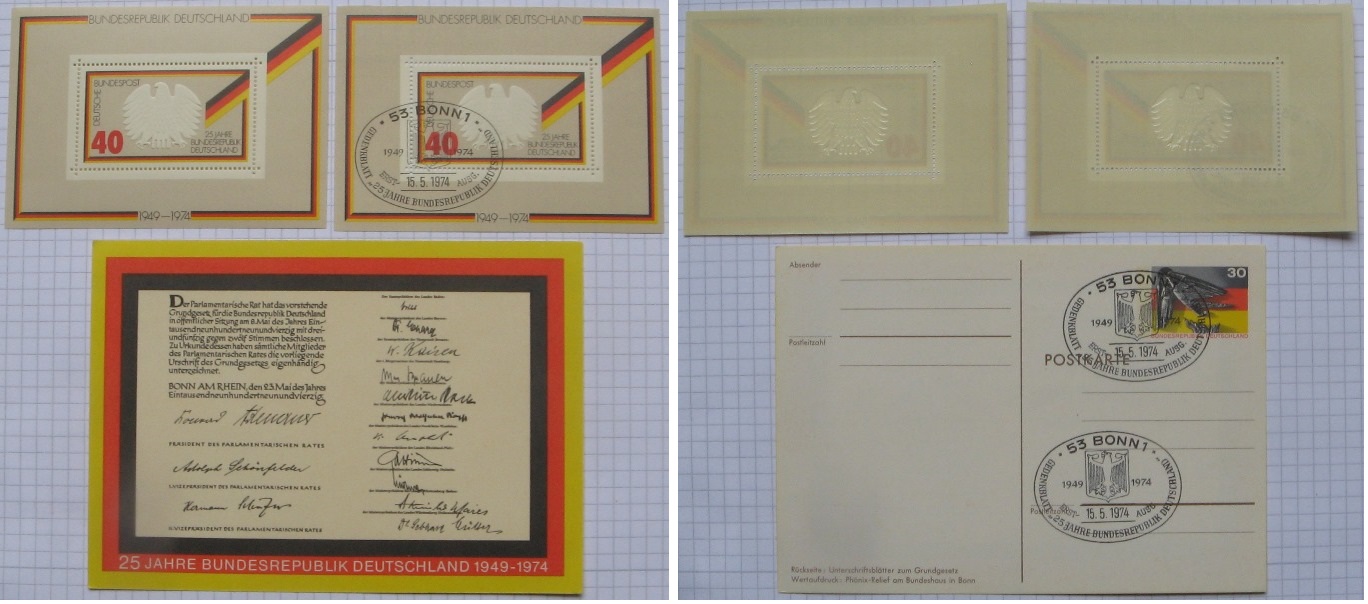  1974, Germany,set:3 pcs commemorative issues:25 years FRG, MHN   