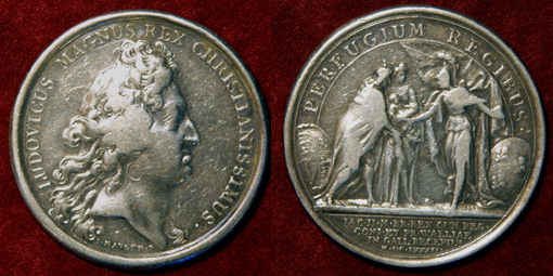  PERFUGIUM REGIBUS Silber Medaille Frankreich 1689 Extremal Selten!!!   