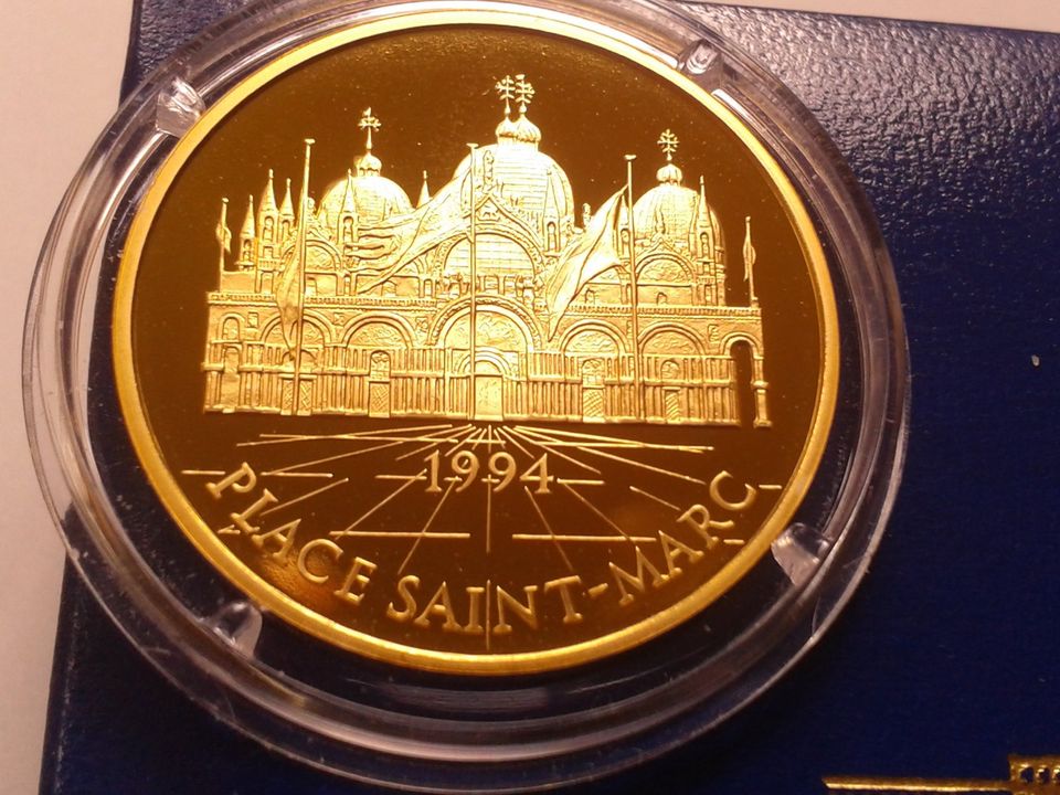  Original 500 Francs 1994 PP Frankreich Markusplatz Venedig Markusdom Markusplatz 17g Gold 920er   