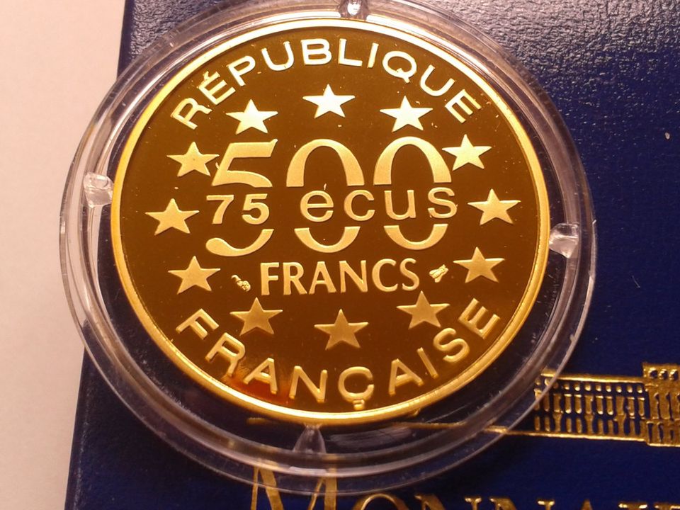  Original 500 Francs 1994 PP Frankreich Markusplatz Venedig Markusdom Markusplatz 17g Gold 920er   