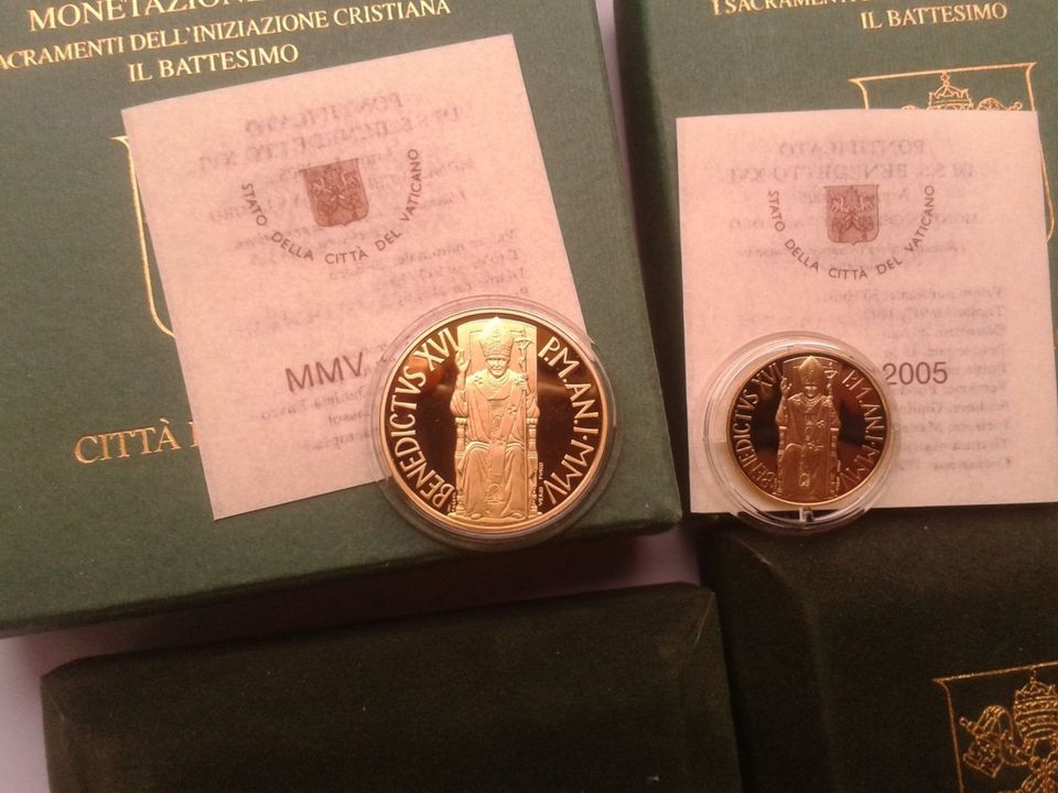  Original 20+50 euro 2005 PP Vatikan Gold Sakramente Christi Papst Benedikt XVI. 19,3g Feingold   