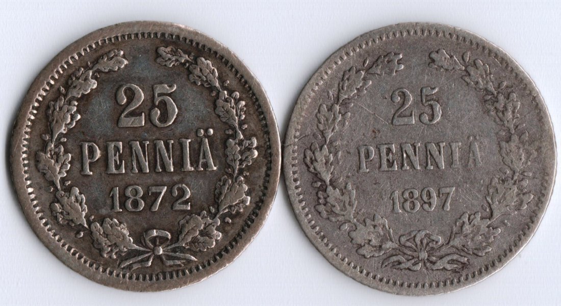  25 Penniä 1872 / 1897   