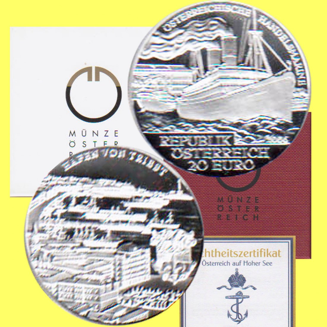  Offiz. 20-Euro-Silbermünze Österreich *Österreichische Handelsmarina* 2006 *PP* max 50.000St!   