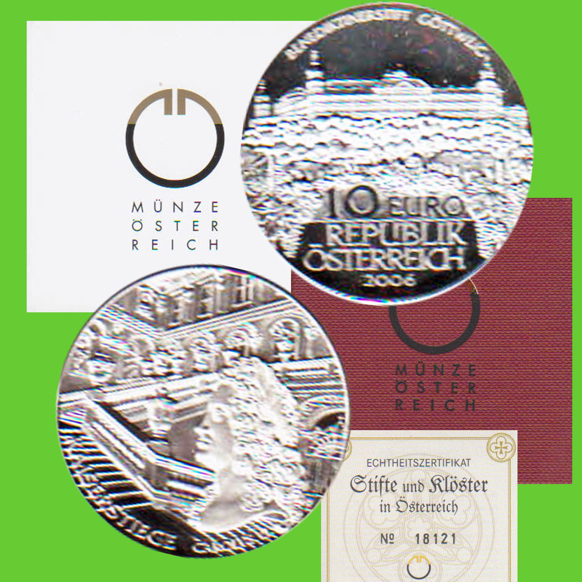  Offiz. 10-Euro-Silbermünze Österreich *Benediktinerstift Göttweig* 2006 *PP* max 60.000St!   