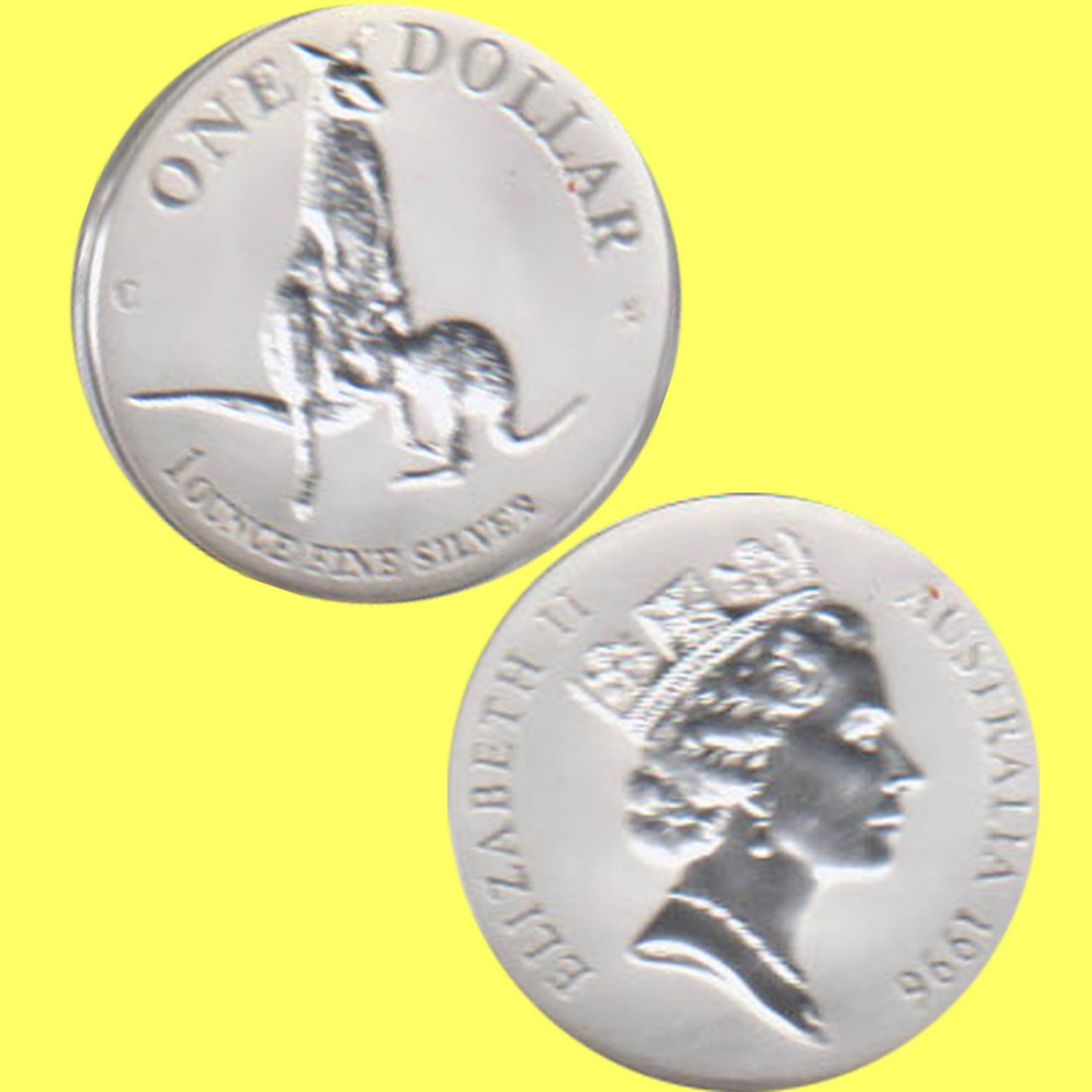  Australien 1$-Silbermünze *Känguru mit Jungtier* 1996 1oz Silber 4. Ausgabe! nur 49.398St!   
