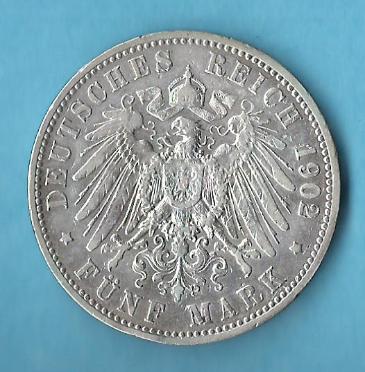  Kaiserreich 5 Mark Wilhelm II 1902 ss Münzenankauf Koblenz Frank Maurer AC32   