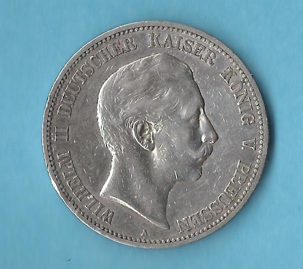  Kaiserreich 5 Mark Wilhelm II 1907 ss Münzenankauf Koblenz Frank Maurer AC34   