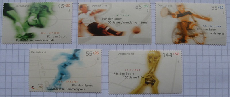  2004, Deutschland, Briefmarkenserie: „Sporthilfe 2004“, Mi DE 2382-2386   