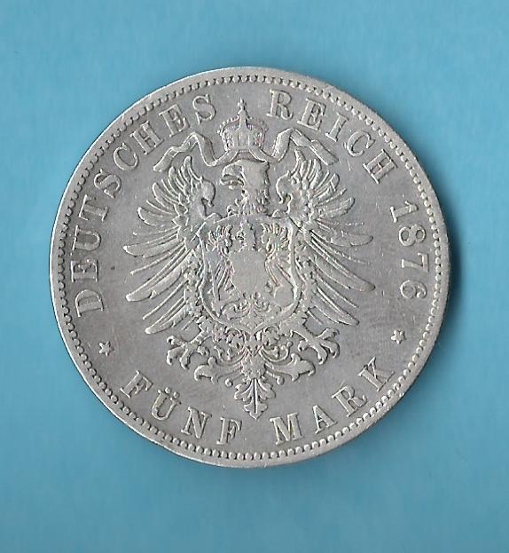  Kaiserreich 5 Mark Preussen 1876 A Münzenankauf Koblenz Frank Maurer AC55   