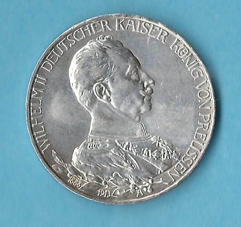  Kaiserreich 3 Mark Preussen 1913 ss-vz Münzenankauf Koblenz Frank Maurer AC63   