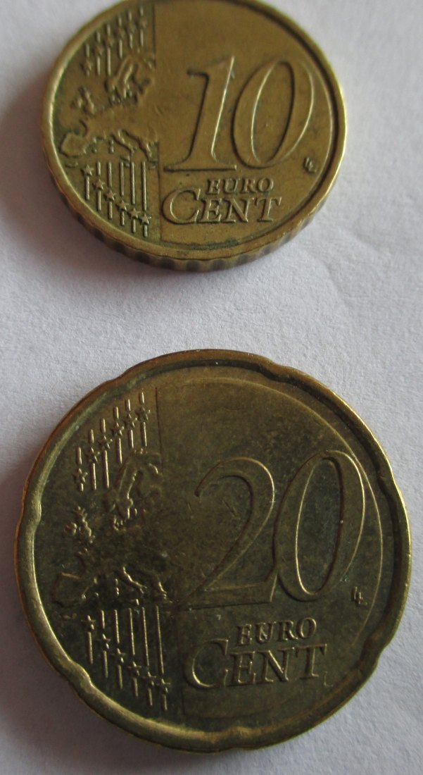  Slowakische Republik  10 und 20 Cent aus 2009  aus dem Umlauf   