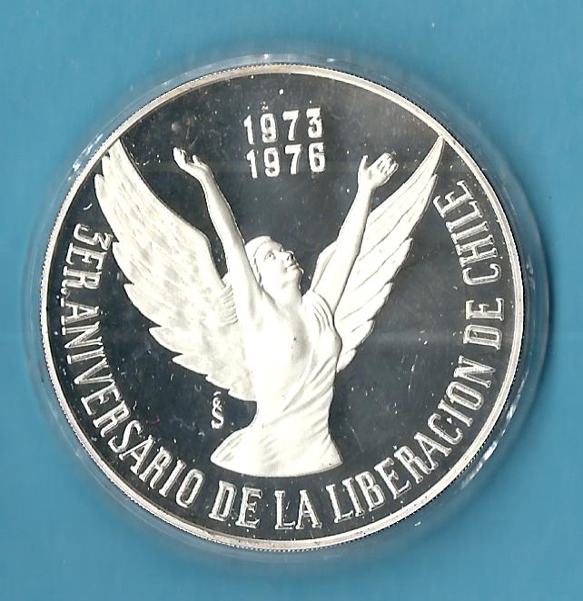  Chile 10 pesos 1976 - 3er Aniversario del nuevo gobierno RR Münzenankauf Koblenz Frank Maurer AC243   