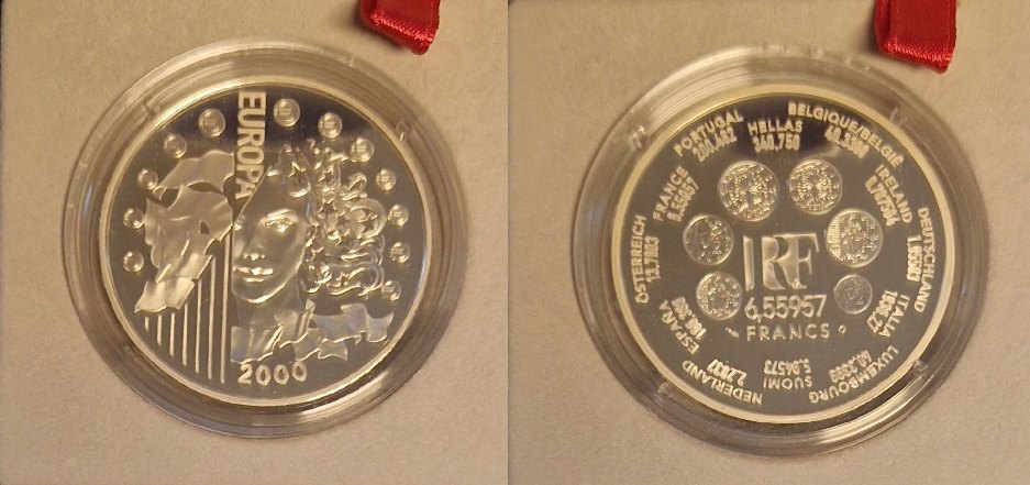  Frankreich 100 Francs Monnaie de Paris Europa 2000 Silber Goldankauf Koblenz Maurer AC 120   
