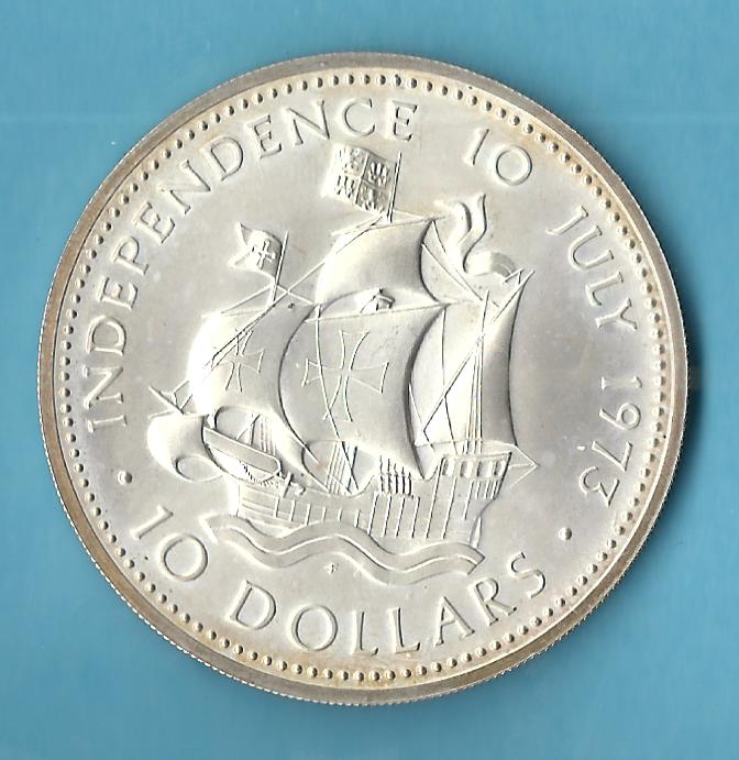  Bahamas 10 Dollar 1973  49,95 Gr.925 AG   Münzenankauf Koblenz Frank Maurer AC248   