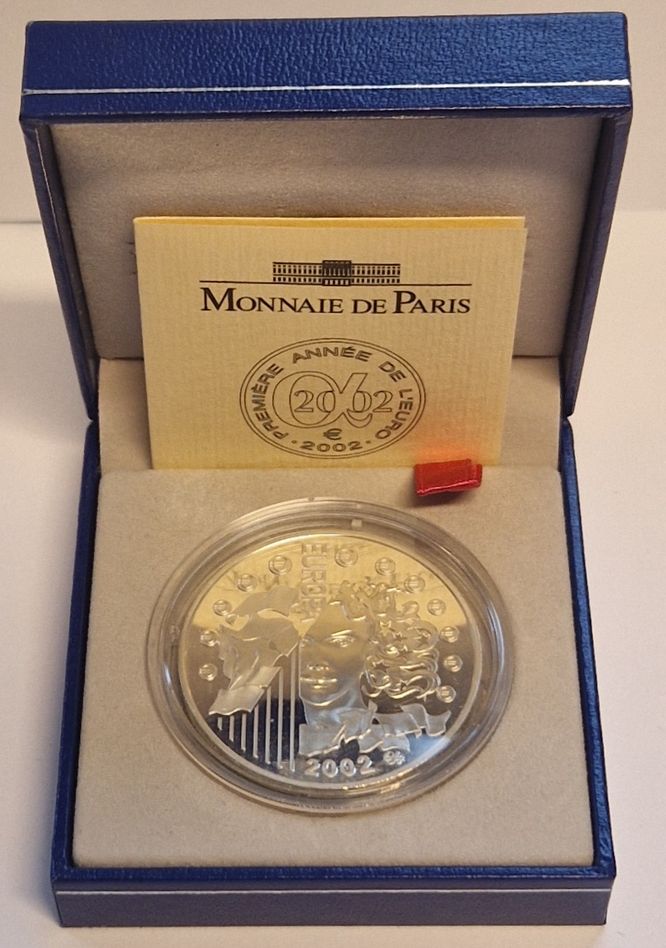  Frankreich 100 Francs Europa 2002  Silber Goldankauf Koblenz Maurer AC 125   