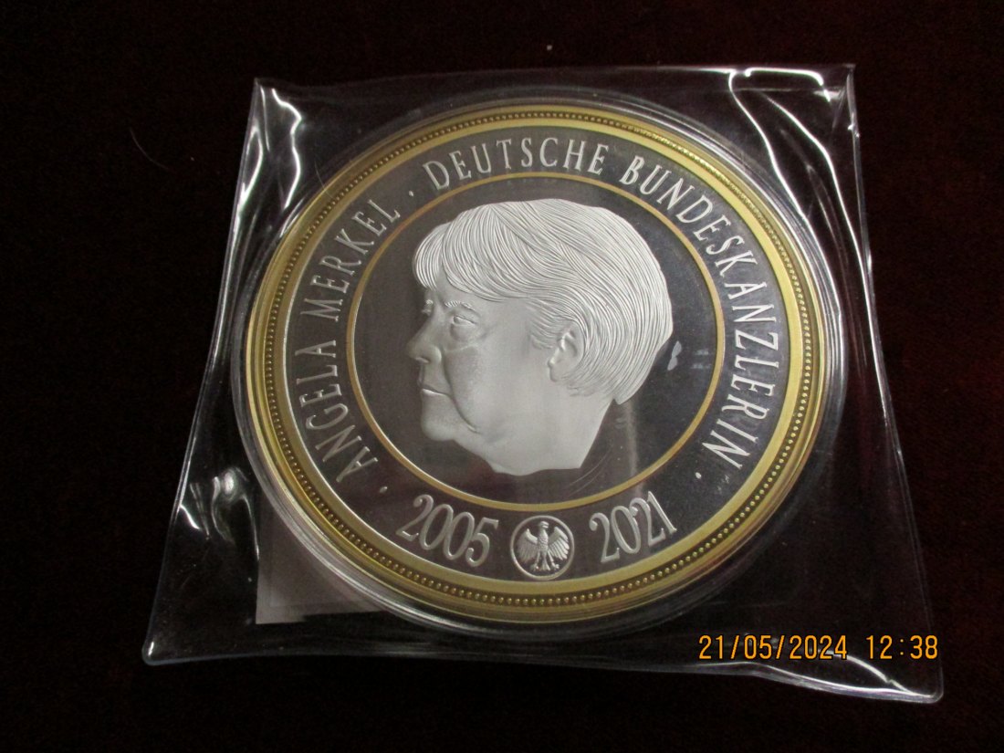  Medaille Angela Merkel mit Zertifikat siehe Foto /8   