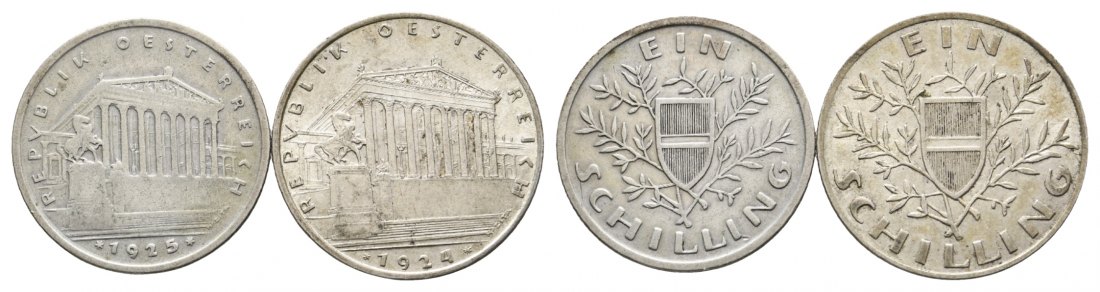  Ösrerreich; 2 Kleinmünzen 1925/1924   