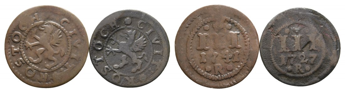  Altdeutschland; 2 Kleinmünzen 1741/1727   
