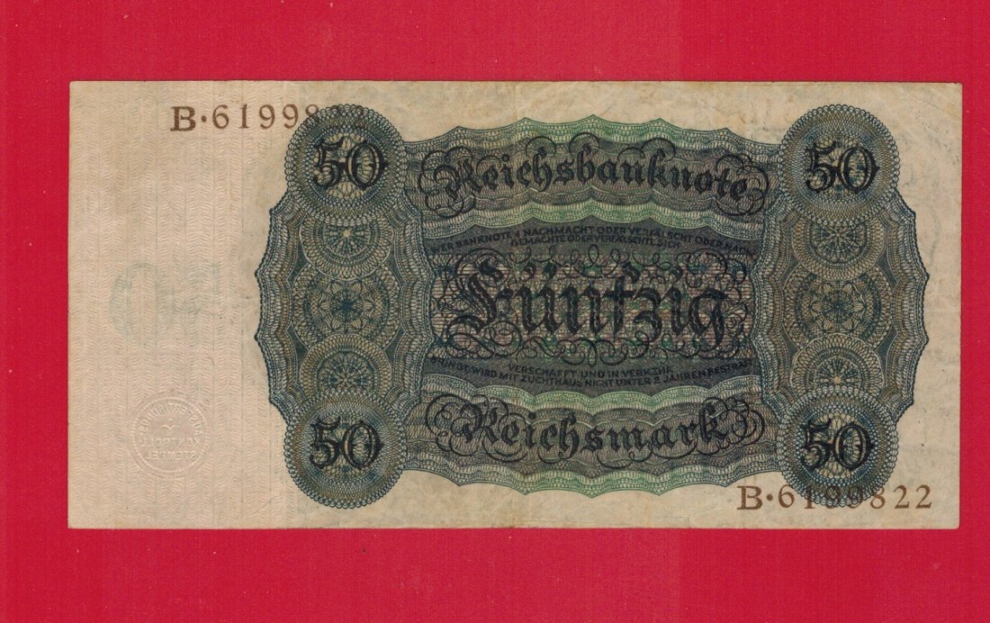  Weimarer Republik, Reichsbanknoten – 50 Reichsmark 1924 DEU-176a C/B   