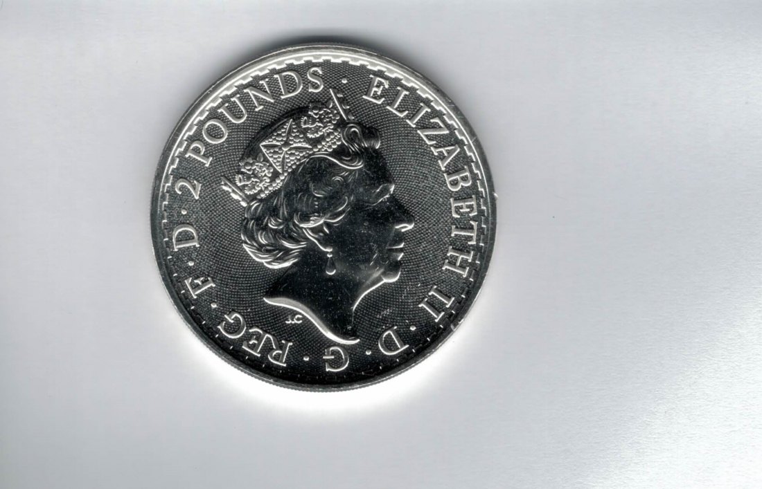 2 Pounds Britannia 2021 Elisabeth 1 OZ Unze silber 999 Großbritannien Spittalgold9800 (5455   