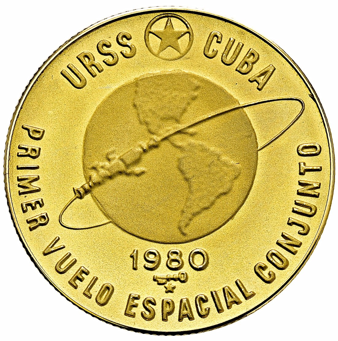  Kuba 100 Pesos 1980 | NGC MS69 | Erster Sowjetisch-Kubanischer Weltraumflug 1980   