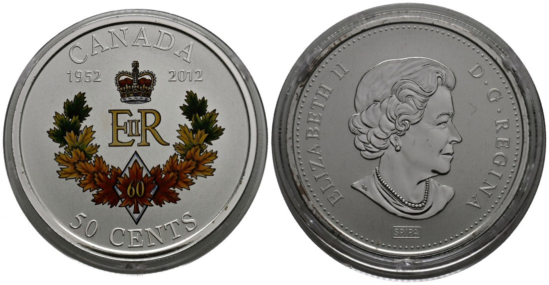 PEUS 1775 Kanada 60. Thronjubiläum Elizabeth II. 50 Cents 2012 Uncirculated
