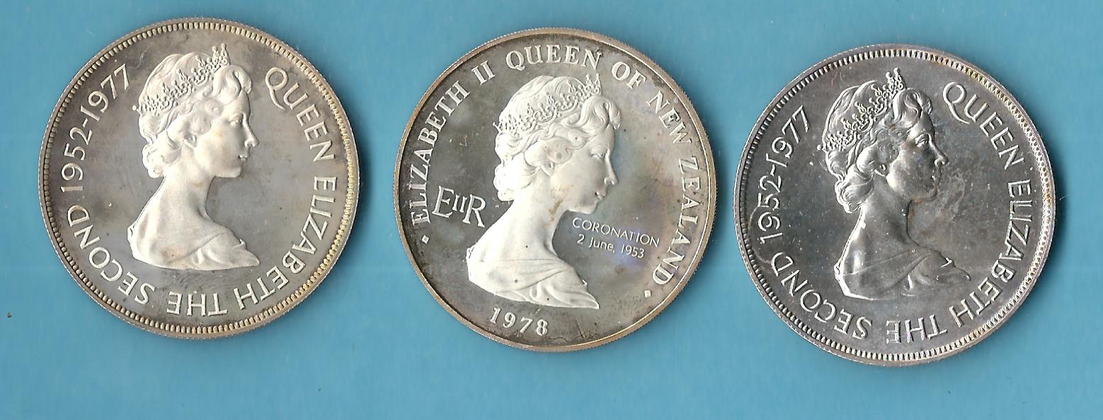  Commonwealth 3 Silbermünzen ca.real 84,61 Gr. Gr.925 AG  Münzenankauf Koblenz Frank Maurer AC307   