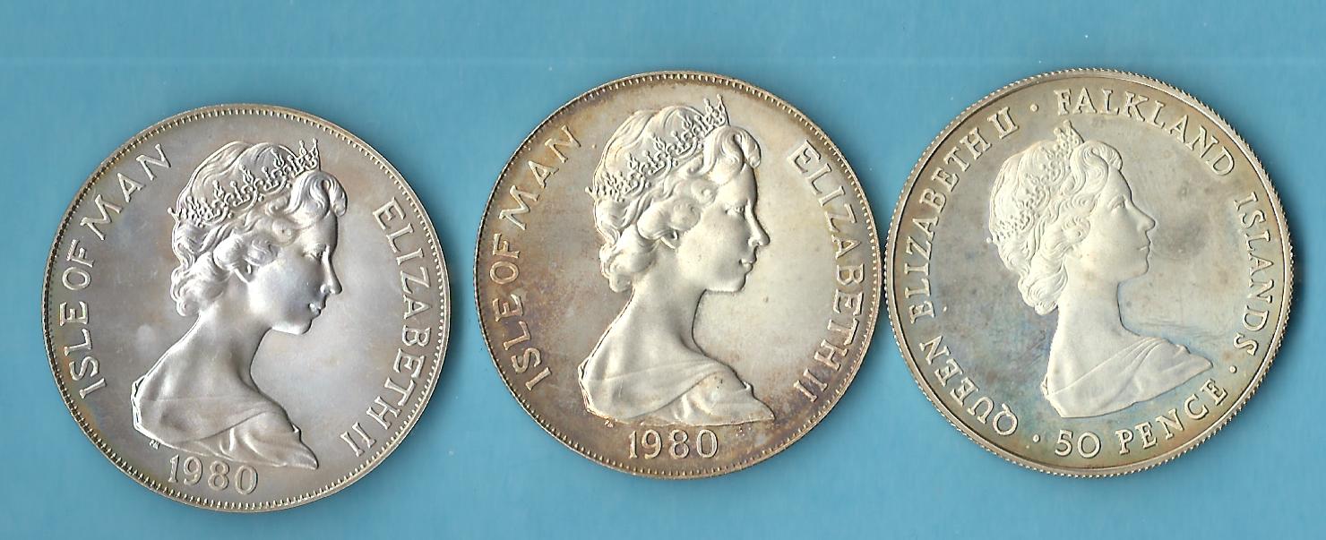  Commonwealth 3x Silbermünzen ca.real 85,90 Gr. Gr.925 AG  Münzenankauf Koblenz Frank Maurer AC312   