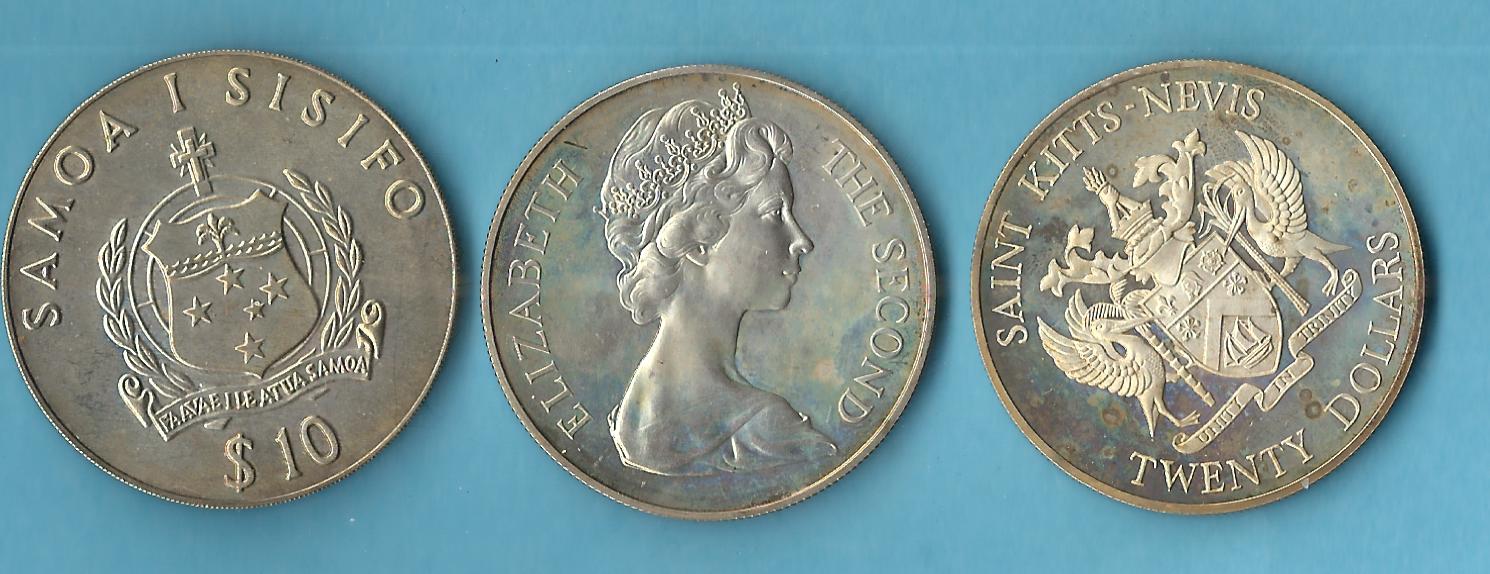 Commonwealth 3x Silbermünzen ca.real 88,11 Gr. Gr.925 AG  Münzenankauf Koblenz Frank Maurer AC317   